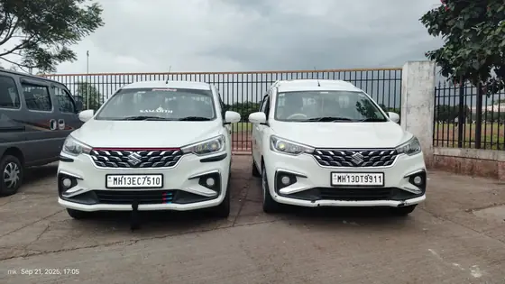Two Ertiga cabs of Shourya Tours in Solapur